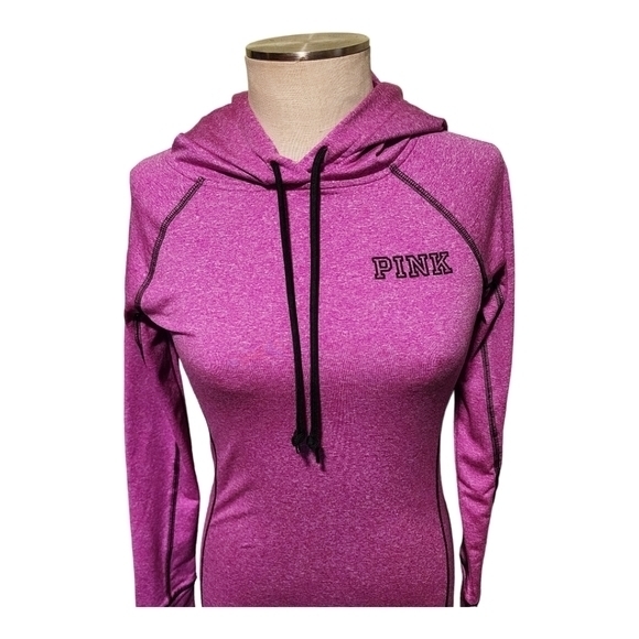 Pink Victoria's Secrete Women's Fuchsia Drawstring Hoodie Thumb‎ Inserts Size XS - Picture 10 of 11
